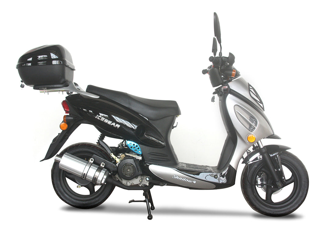 SHADOW Scooter 49.5 cc, air cooled automatic  with front disc rear drum brake and 10